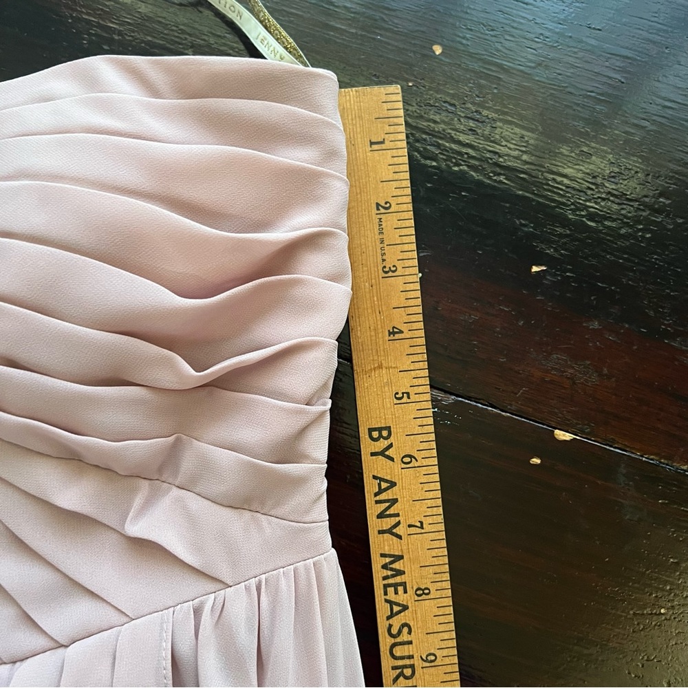 Jenny Yoo Pale Antique Pink Bridal Full Length Flowy Strapless Dress.  Size 8 - Picture 12 of 16